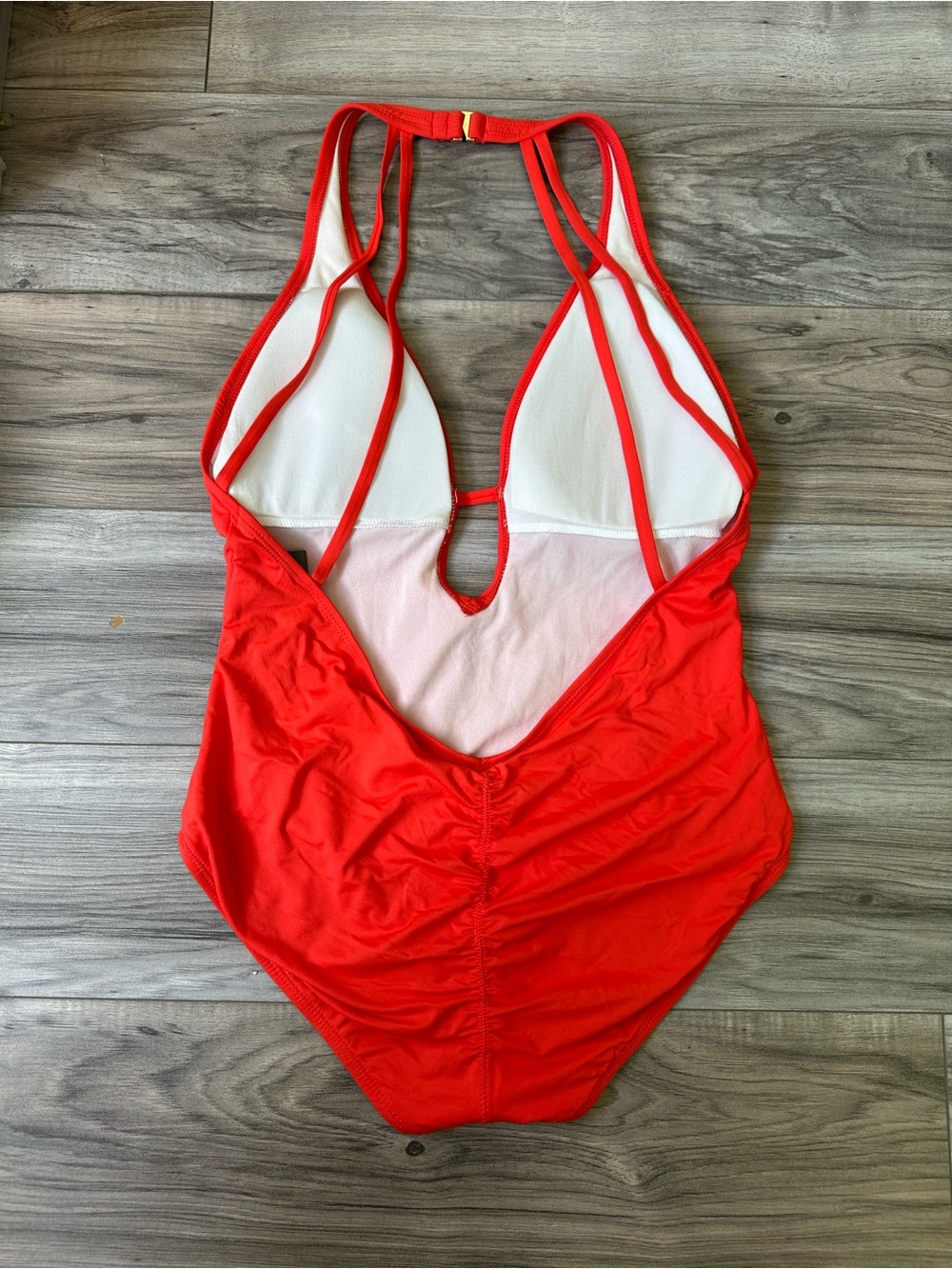 NWT Vince Camuto One-Piece Plunge Neck Swimsuit with Scrunch Bootie Koi Size 14 - Picture 2 of 11